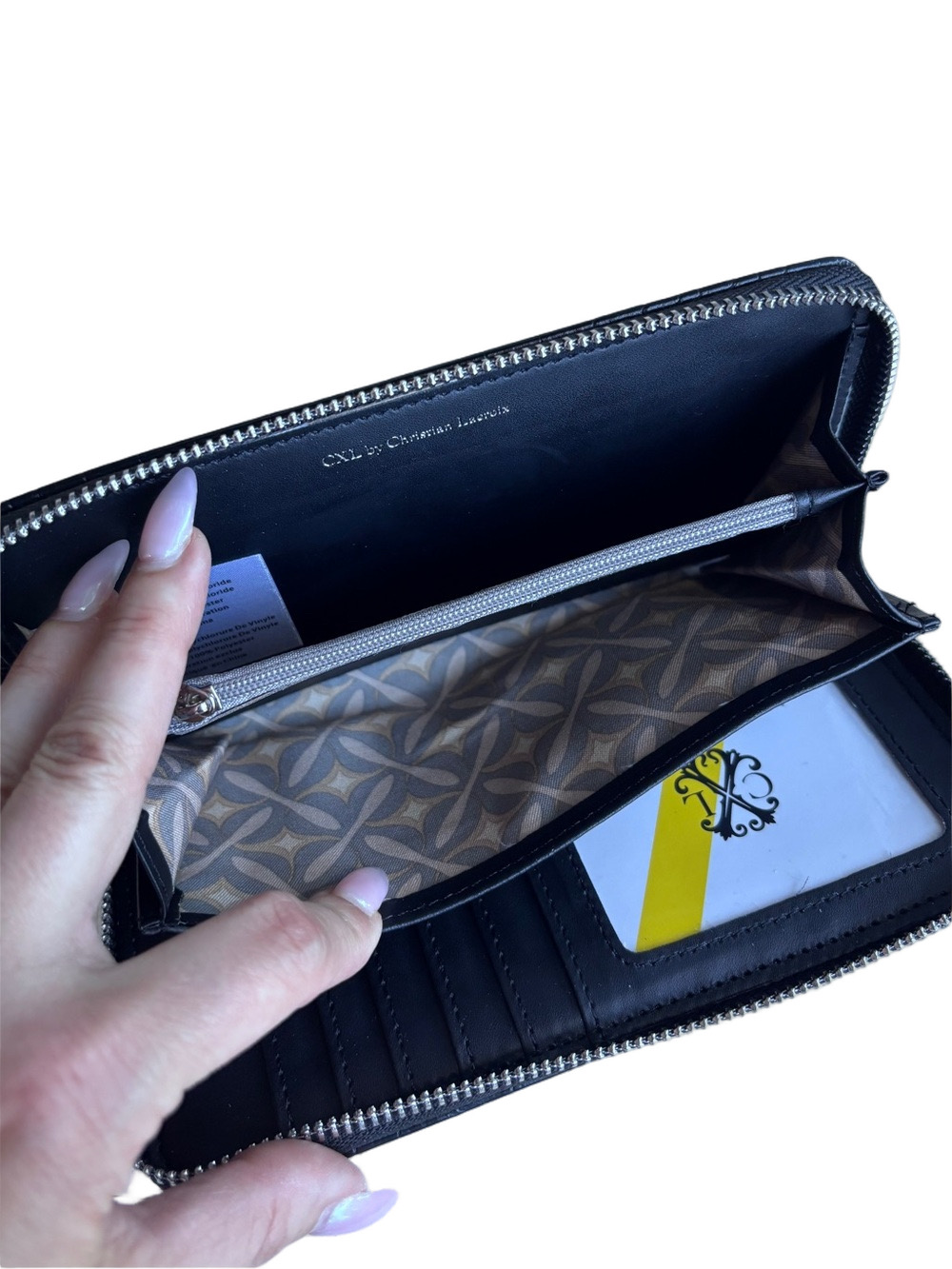 Christian Lacroix Black Croco Zip-Around Wristlet - Picture 7 of 10